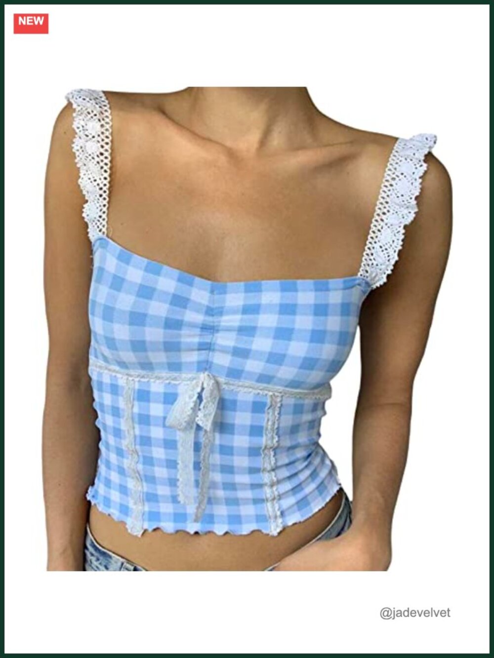 Y2k Gingham Peplum Tank Top Spaghetti Strap Babydoll Cami Shirt Coquette Crop